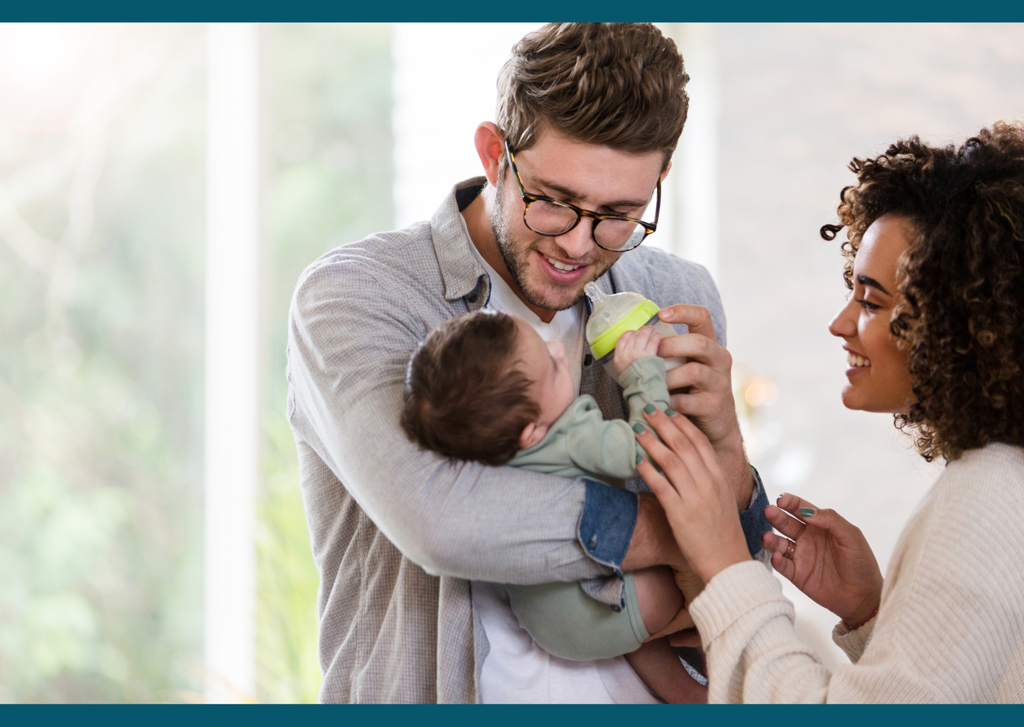 Heterosexual couple with baby