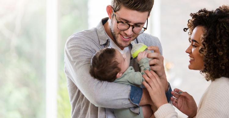 Heterosexual couple with baby