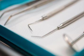 Dentistry tools on a tray