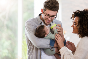 Heterosexual couple with baby