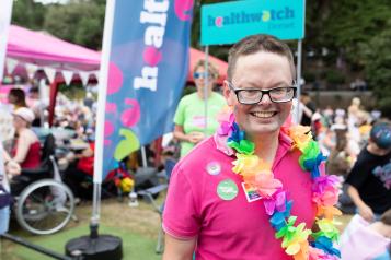 Healthwatch volunteer supporting Pride Festival