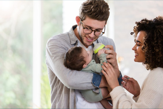 Heterosexual couple with baby